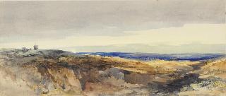 Robert Leman - A windmill in a moorland landscape