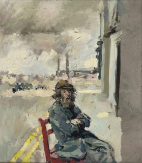 Robert Lenkiewicz - Diogenes seated outside the artist\'s studio