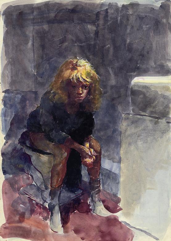 Robert Lenkiewicz - Seated girl