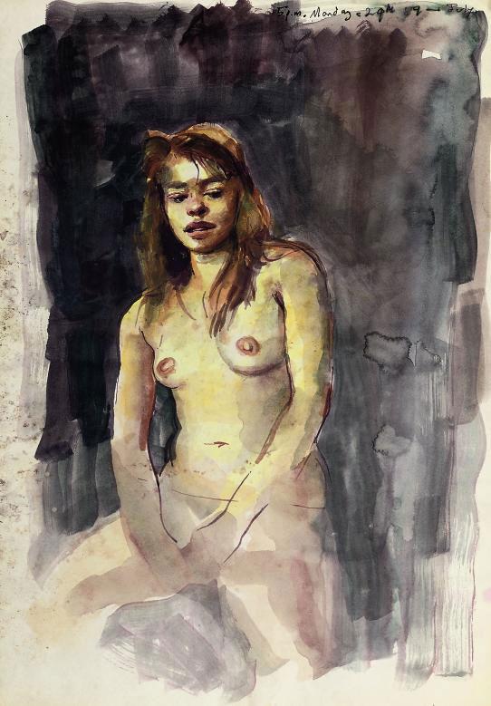 Robert Lenkiewicz - Seated nude