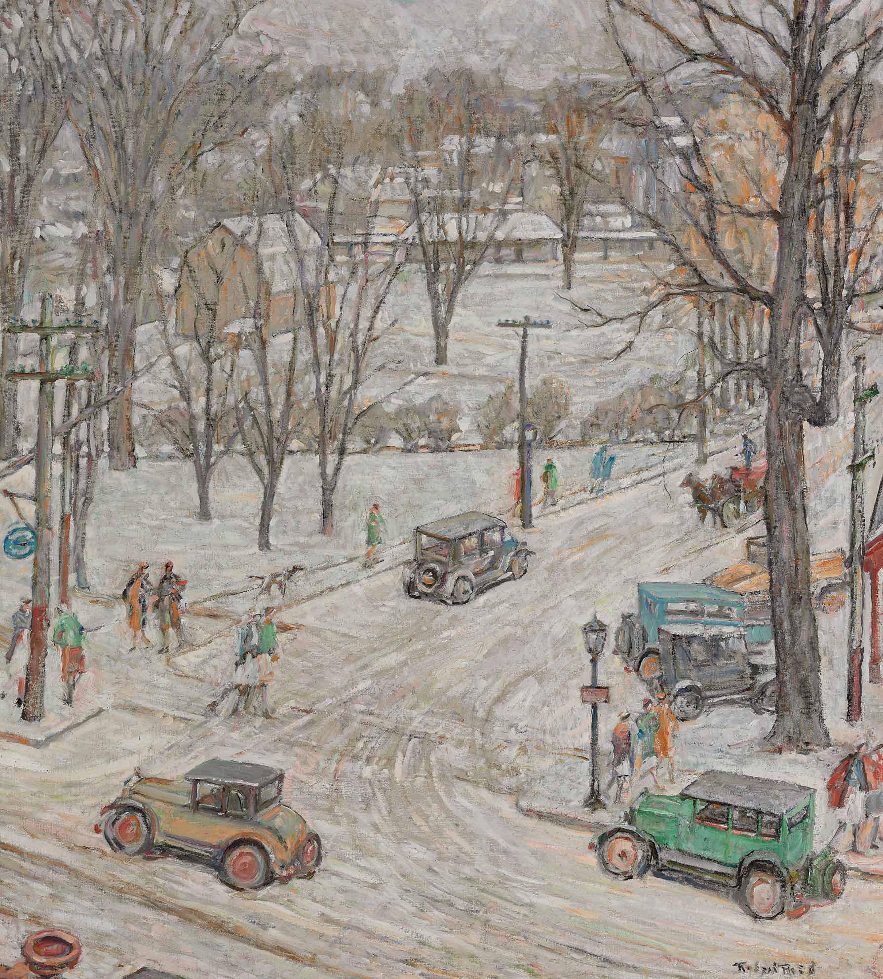 Robert Lewis Reid - Street Scene in Winter