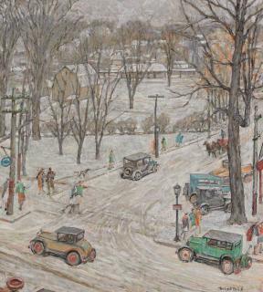 Robert Lewis Reid - Street Scene in Winter