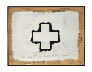 Robert Longo - White Cross With Black Edges