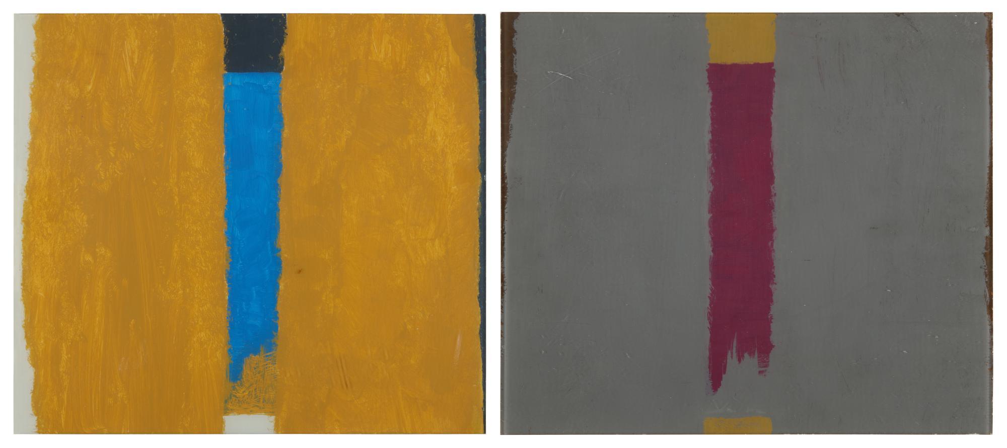 Robert M. Kulicke - Ikon (Ochre & Blue) And Ikon (Violet & Grey): Two Works