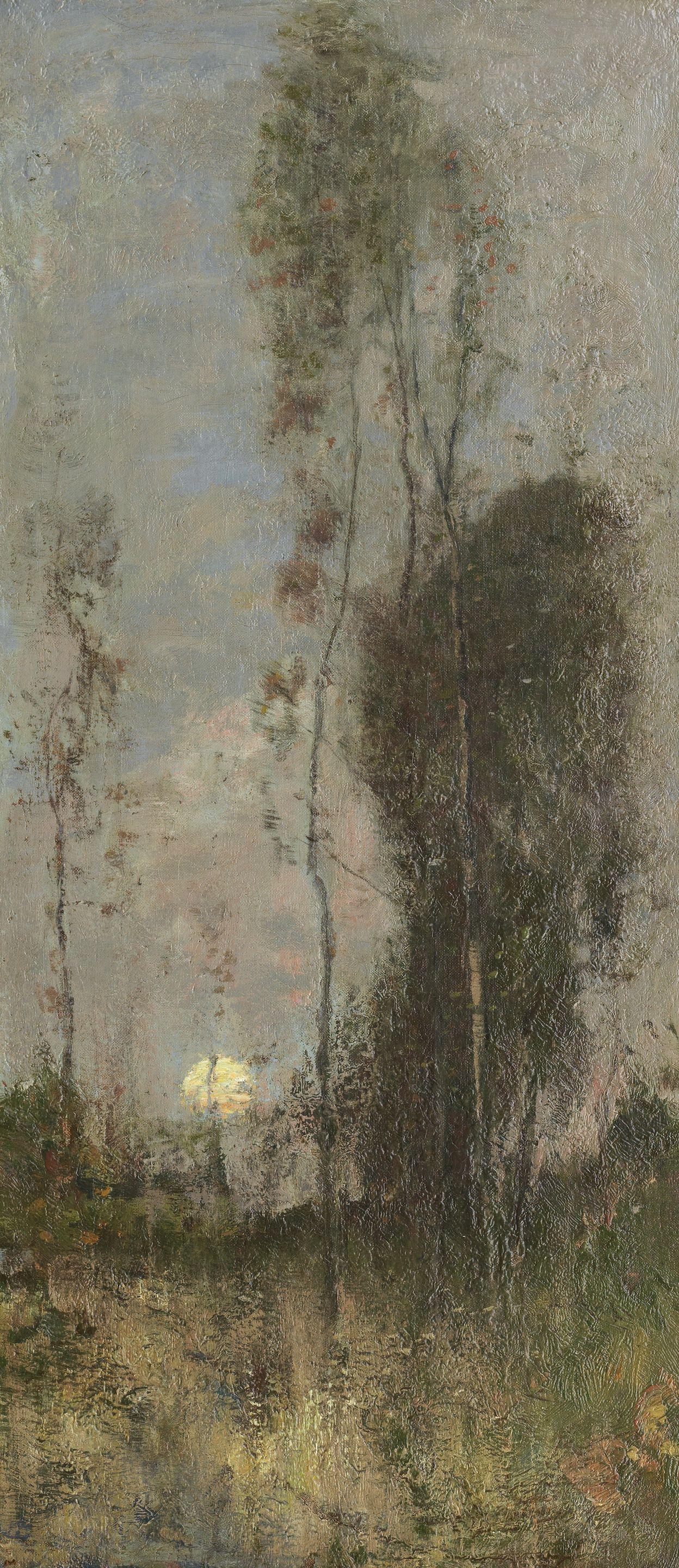 Robert Macaulay Stevenson RSW - Silver Birches at Sunset