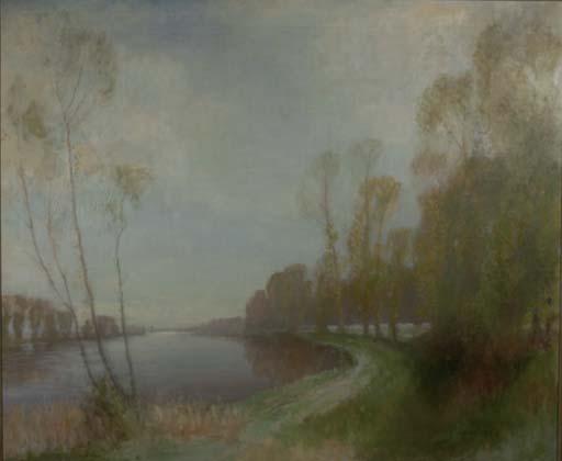 Robert Macaulay Stevenson - River landscape in spring