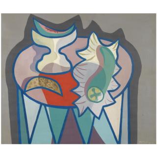 Robert MacBryde - Green And Red Still Life