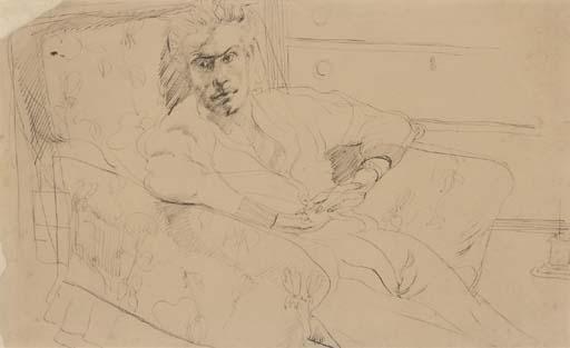 Robert MacBryde - Portrait of Robert Colquhoun In An Armchair