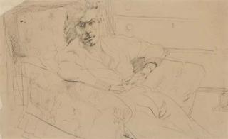 Robert MacBryde - Portrait of Robert Colquhoun In An Armchair