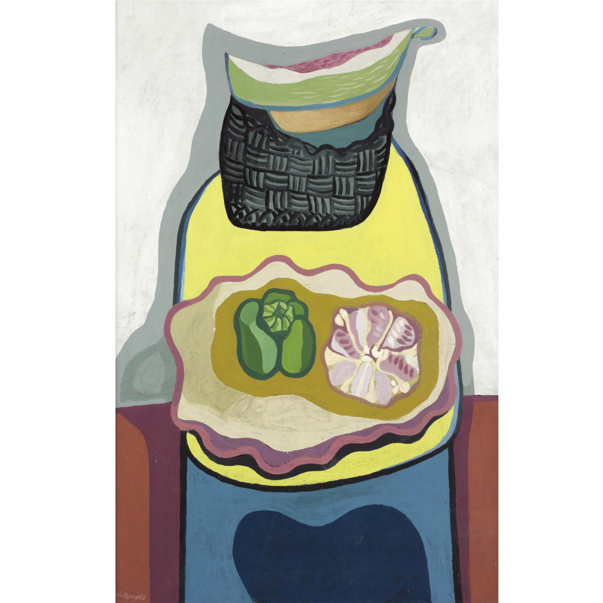 Robert Macbryde - Still Life With Green Pepper And Watermelon