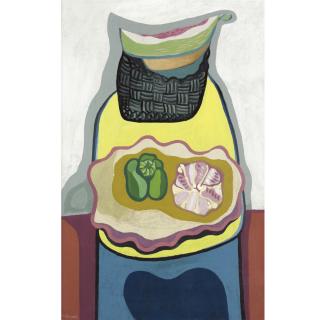 Robert Macbryde - Still Life With Green Pepper And Watermelon