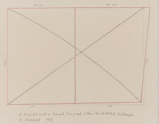 Robert Mangold - A Straight And A Curved Diagonal Within Two Distorted Rectangles