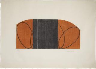 Robert Mangold - Brown/Black Zone Print