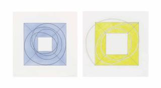 Robert Mangold - Framed Square with Open Center A & Framed Square with Open Center B