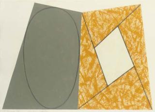 Robert Mangold - Gray Ellipse/Yellow Frame