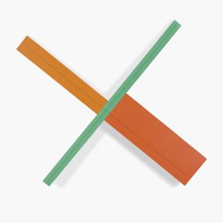 Robert Mangold - Green / 2 Orange X Painting