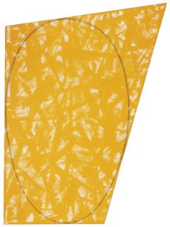Robert Mangold - Irregular Yellow Orange Area with a Drawn Ellipse