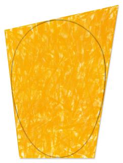 Robert Mangold - Irregular Yellow-Orange Area with a Drawn Ellipse