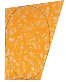 Robert Mangold - Irregular Yellow  Orange Area with a Drawn Ellipse