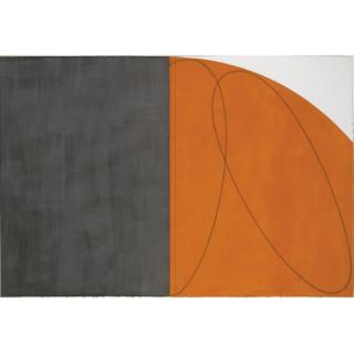 Robert Mangold - Orange/Black Zone Drawing