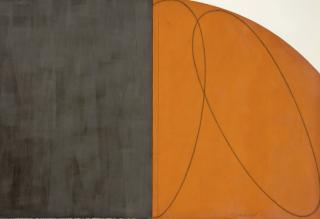Robert Mangold - Orange/Black Zone Drawing