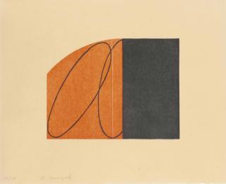 Robert Mangold - Orange/Black Zone