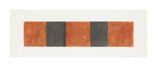 Robert Mangold - Red / Gray Looped Line Zone Study