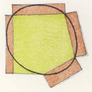 Robert Mangold - Untitled (Green Ellipse/Orange Broken frame) (Mangold 21)