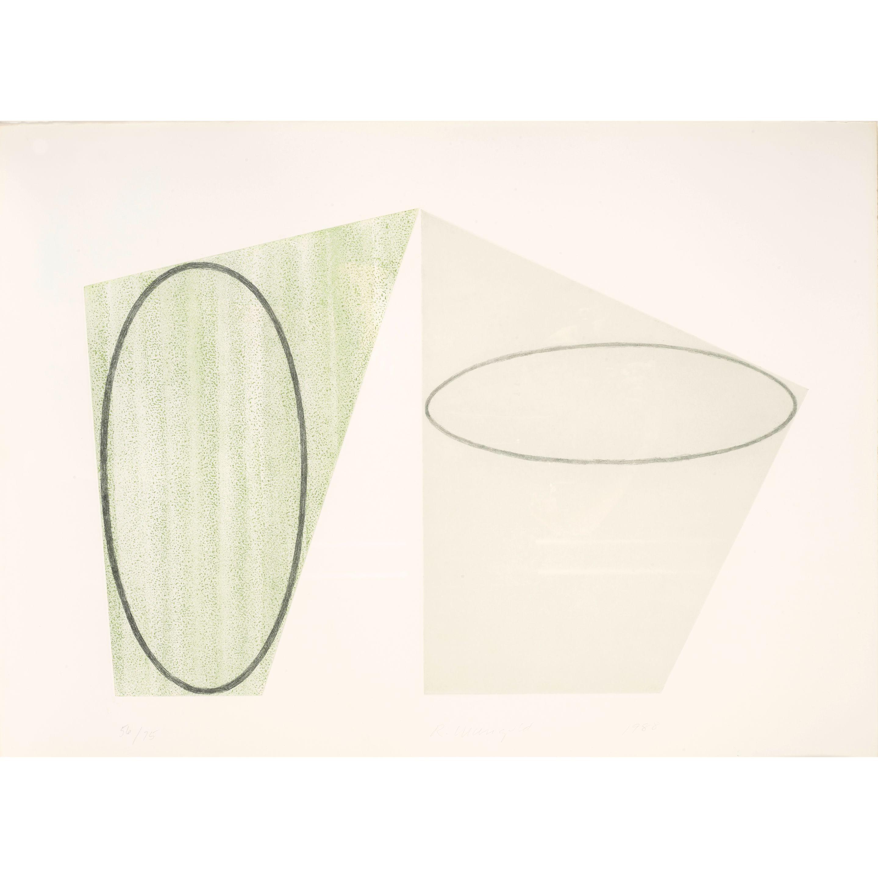 Robert Mangold - Untitled, State A (Color); Untitled, State B (Black) (2 works)