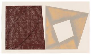 Robert Mangold - Violet Tilted Ellipse/ Gray-Ochre Frame