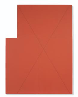 Robert Mangold - X Within Three Rectangles (Red)