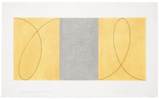 Robert Mangold - Yellow/Grey Looped Fine Zone Study