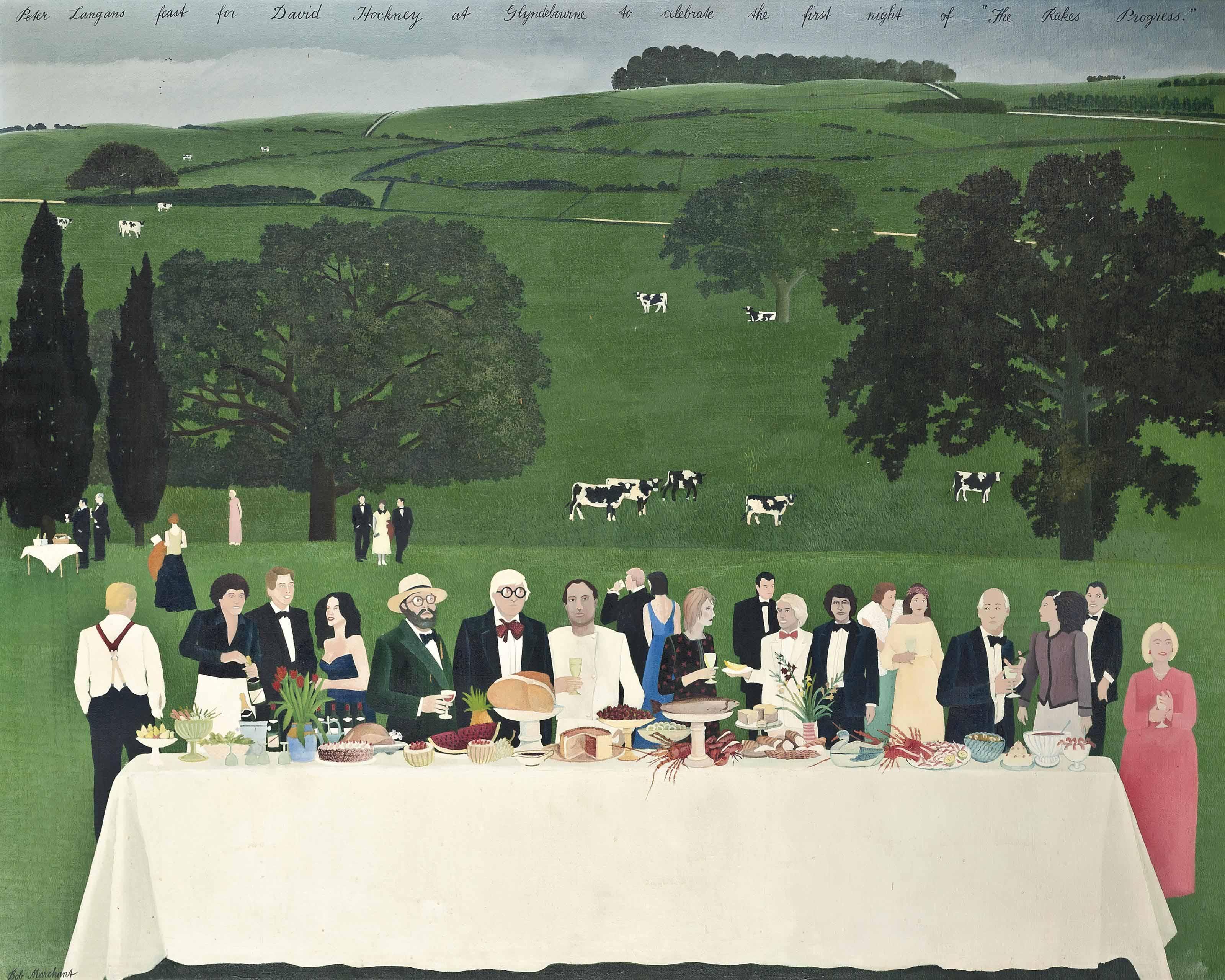 Robert Marchant - Peter Langan\'s feast for David Hockney at Glyndebourne to celebrate the first night of the \