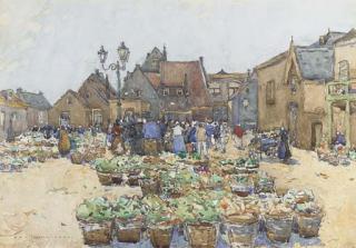 Robert Mcgowan Coventry, A.R.S.A., R.S.W. - The Vegetable Market