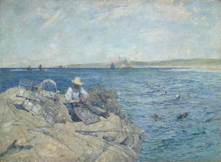 Robert Mcgown Coventry, A.R.S.A., R.S.W. - Mending the lobster creels