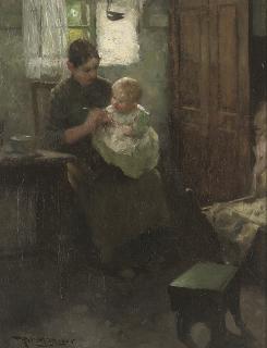 Robert McGregor, R.S.A. - Feeding Time