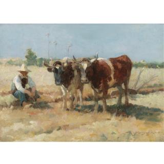Robert Mcgregor, R.S.A. - Ploughing In Brittany