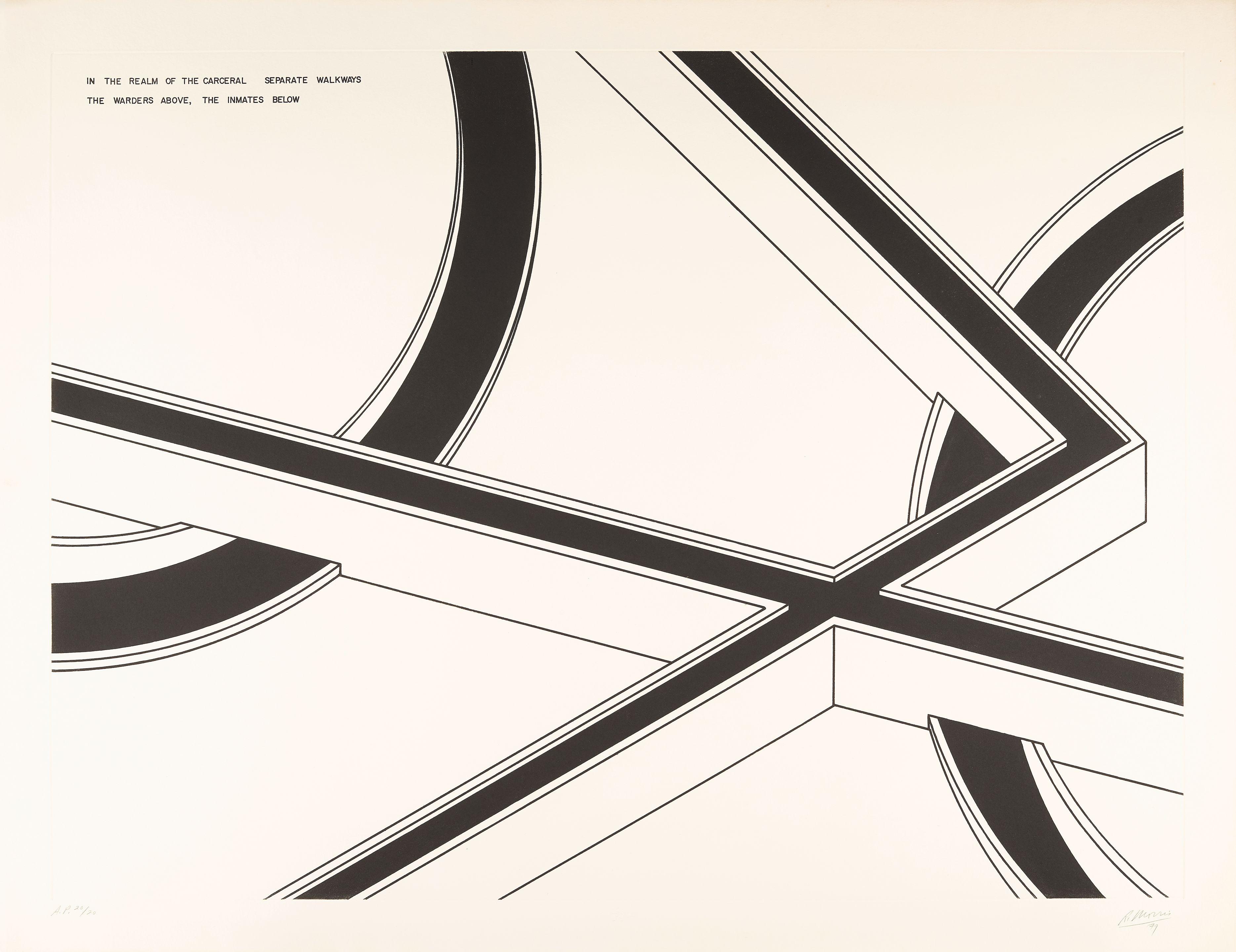 Robert Morris - Separate Walkways: The Warders Above, The Inmates Below, From In The Realm Of The Carceral Portfolio