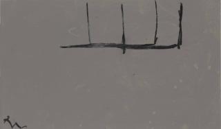 Robert Motherwell - Open Study In Charcoal On Grey, #2