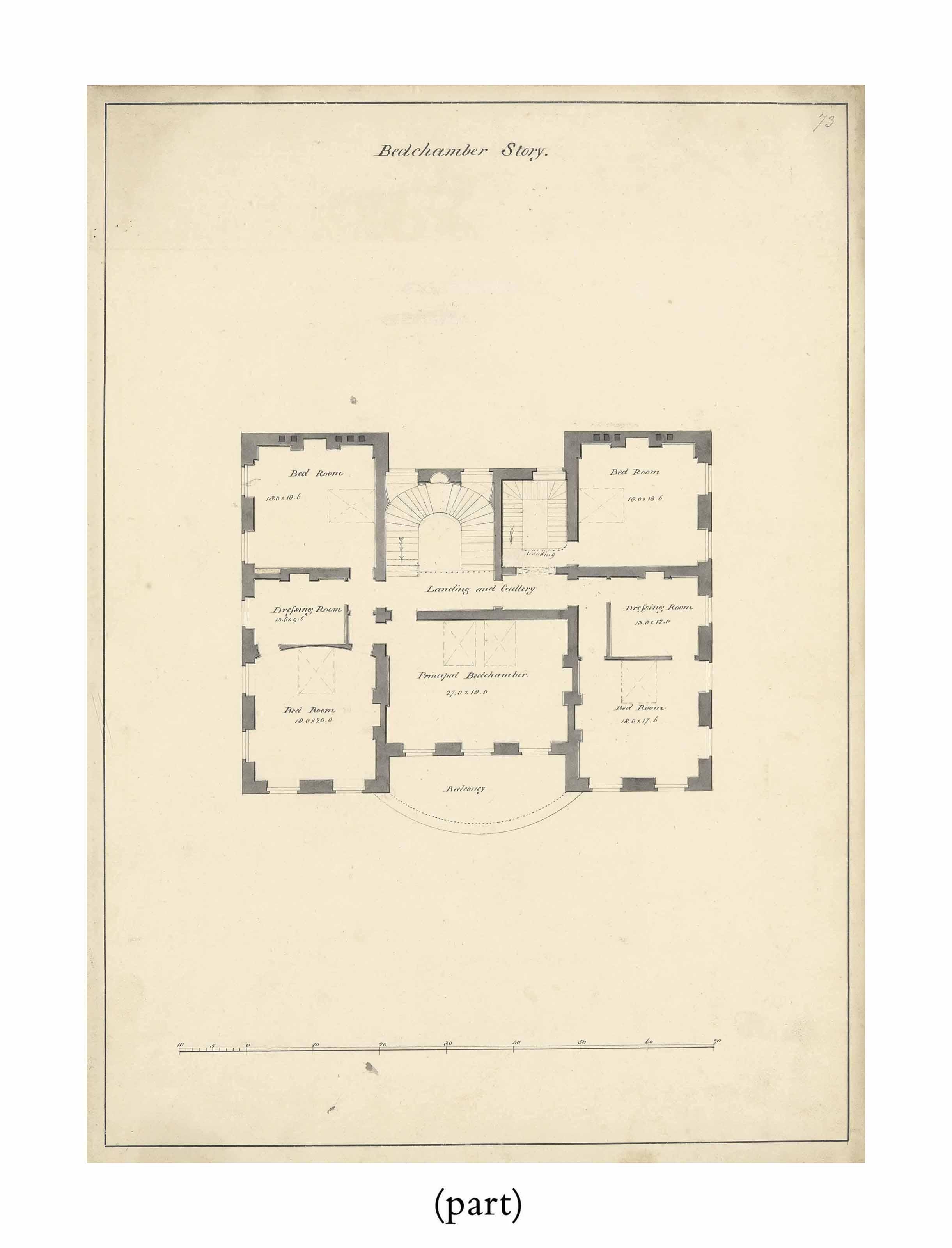 Robert Mylne - Durham Park, Elevation And Cross-Section (9 Drawings And Design For Hog Styes)