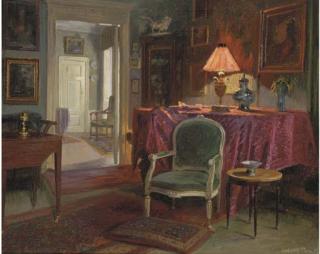 Robert Panitzsch - A Danish interior leading to a sunlit hall