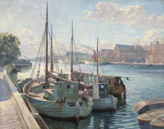 Robert Panitzsch - Boats moored at a quay, Copenhagen