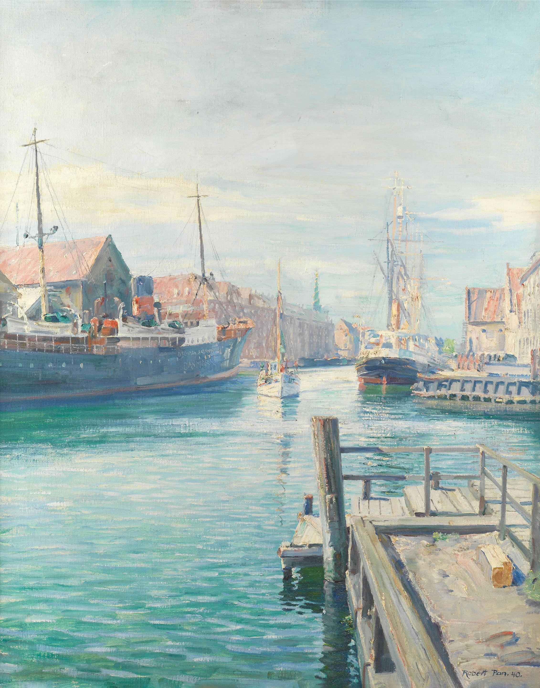 Robert Panitzsch - Copenhagen canal with The Church of our Saviour in the background