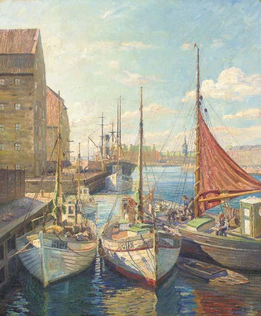 Robert Panitzsch - Fishing boats at the quay, Copenhagen