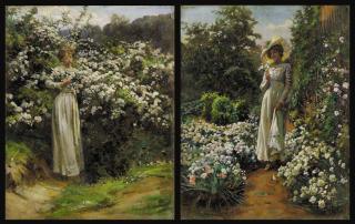 Robert Payton Reid, A.R.S.A. - All in a Garden Fair; and When the Thorn is White with Blossom