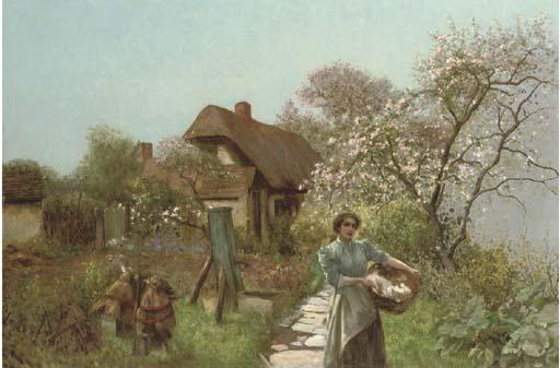 Robert Payton Reid, A.R.S.A. - Among the blossom