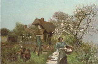 Robert Payton Reid, A.R.S.A. - Among the blossom