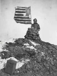 Robert Peary - June 1906: Robert Peary, His Flag Waves Above Cape Stallworthy [Cape Thomas Hubbard]