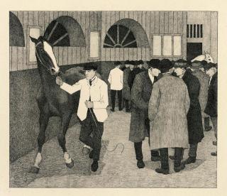 Robert Polhill Bevan - Horse Dealers at the Barbican (Barbican No.2)(Dry 35)