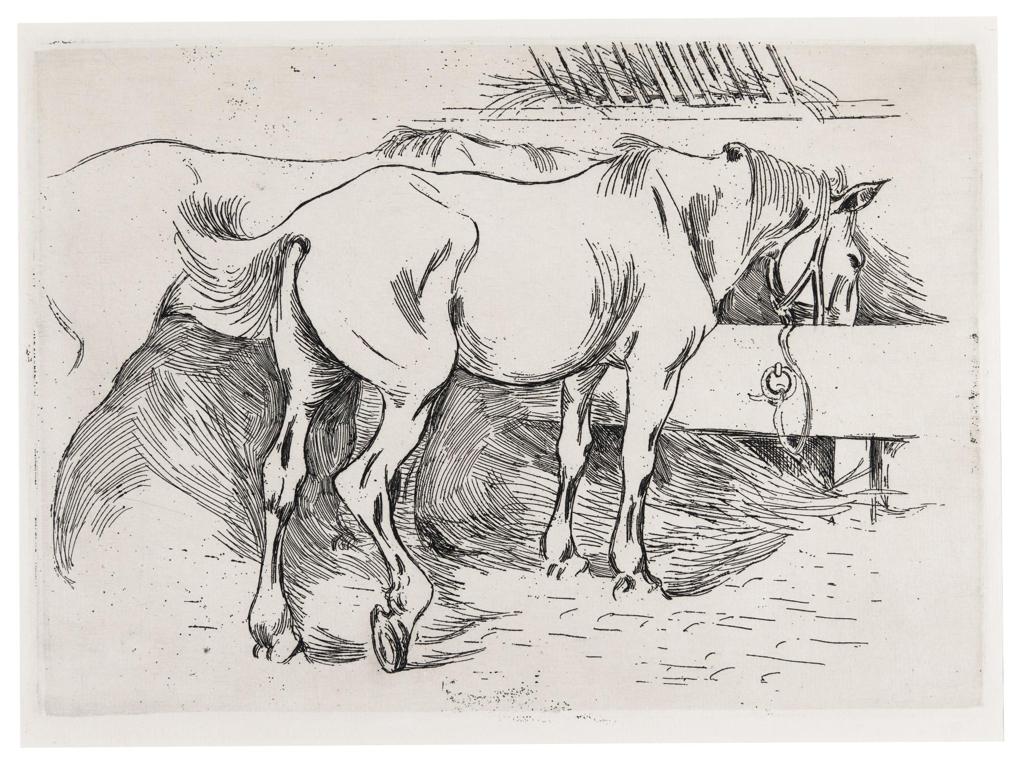 Robert Polhill Bevan - Horses In A Stable (C. 1)